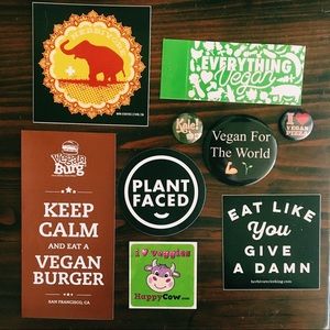 🐘 vegan pin & sticker bundle 🐘
